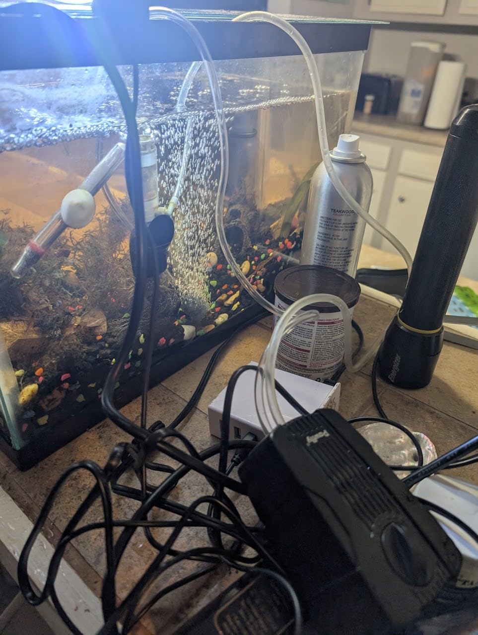 Pawfly Aquarium Air Pump Oxygen Pump for 10-200 Gallon Fish Tanks Buckets Dual Outlet Adjustable Ultra Quiet Aerator Pump with Accessories customer photo 2