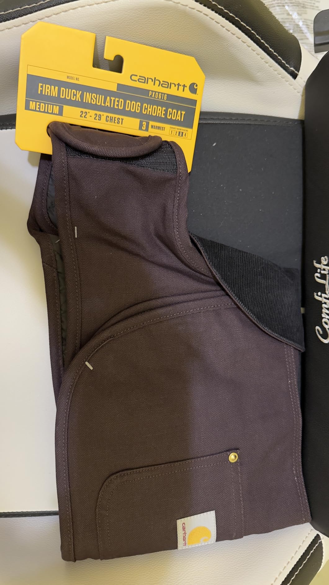 Carhartt Firm Duck Insulated Dog Chore Coat, Durable Weather Resistant Jacket for Cold and Windy Conditions, PFAS Free (Carhartt Brown), Large customer photo 1