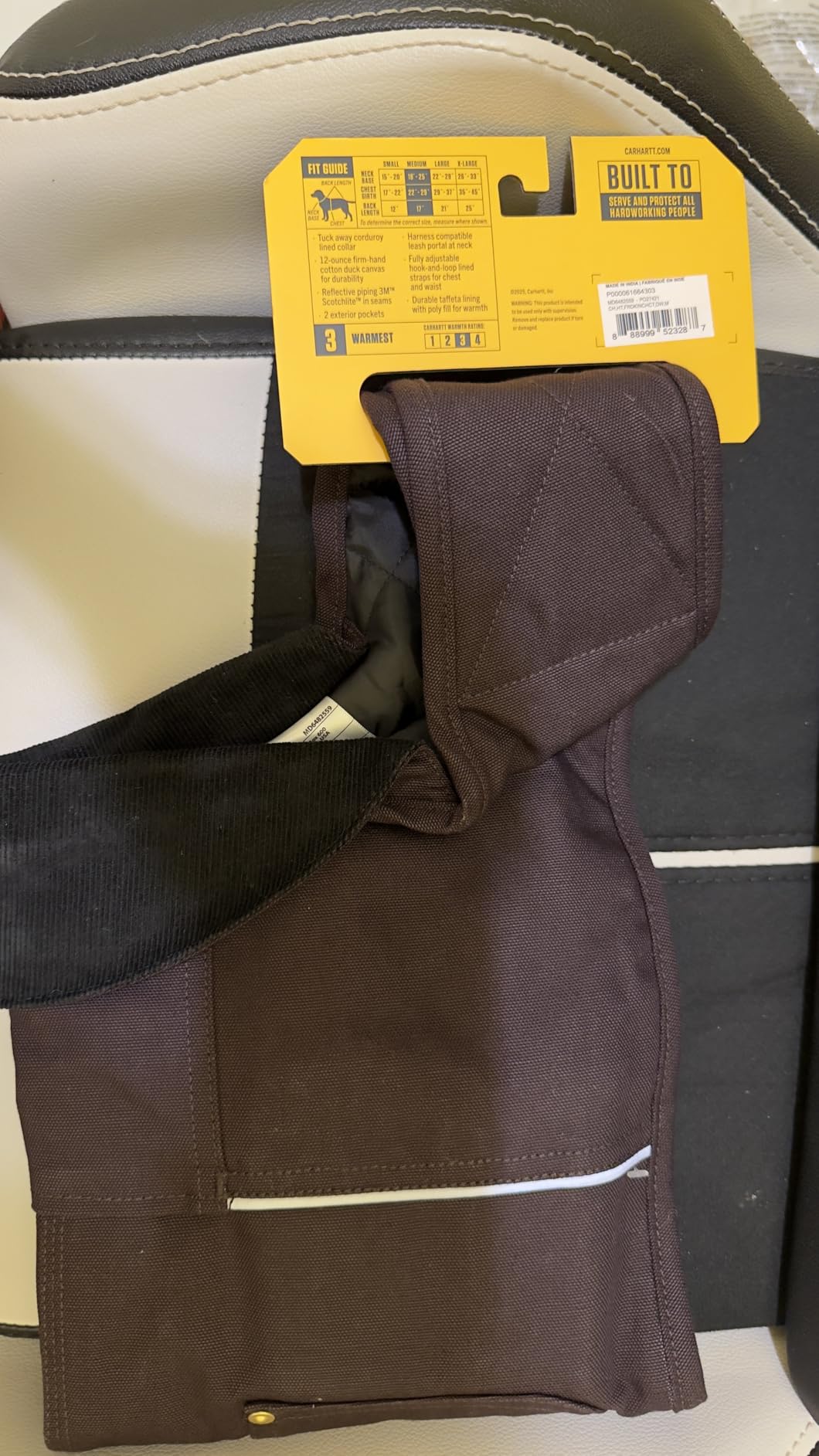 Carhartt Firm Duck Insulated Dog Chore Coat, Durable Weather Resistant Jacket for Cold and Windy Conditions, PFAS Free (Carhartt Brown), Large customer photo 2