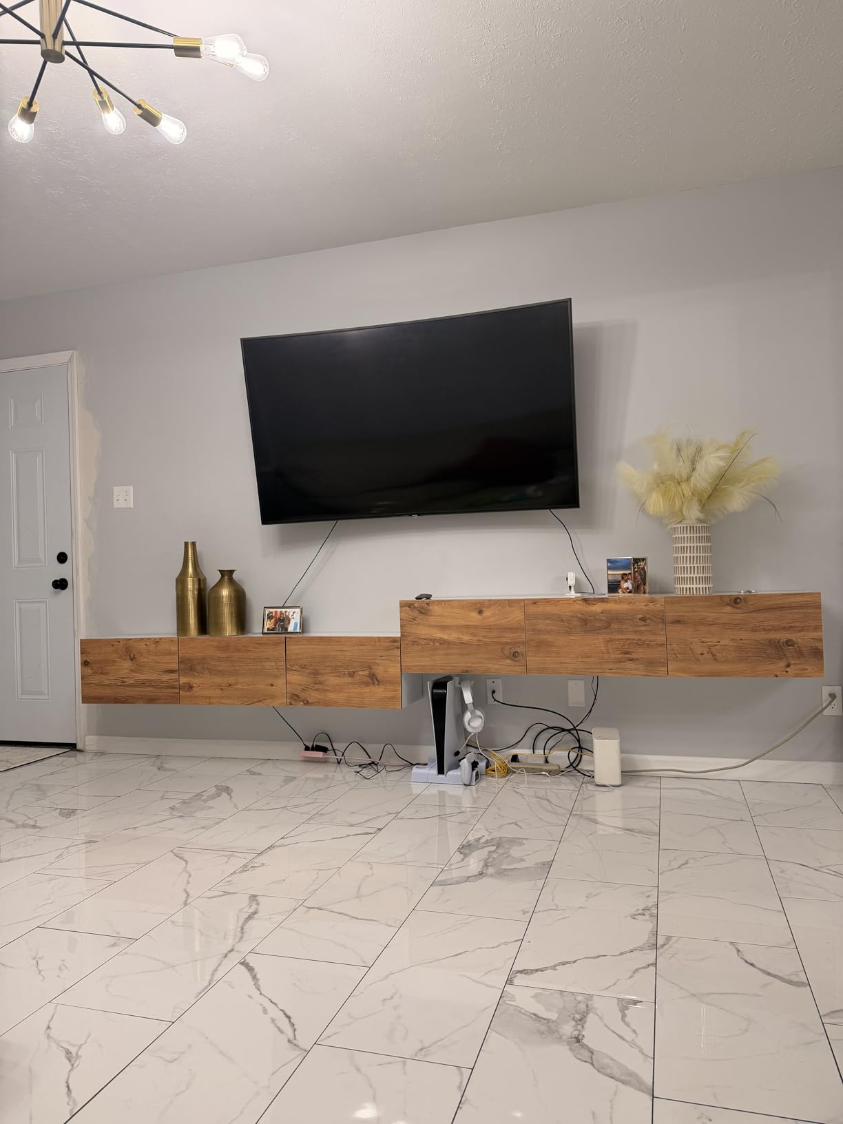 Atelier Mobili TV Stands for Living Room, TV Stand up to 75 inch TV, Floating TV Stand Wall Mounted, Floating Entertainment Center, Floating Shelf for Under TV, Oak Entertainment Center customer photo 2