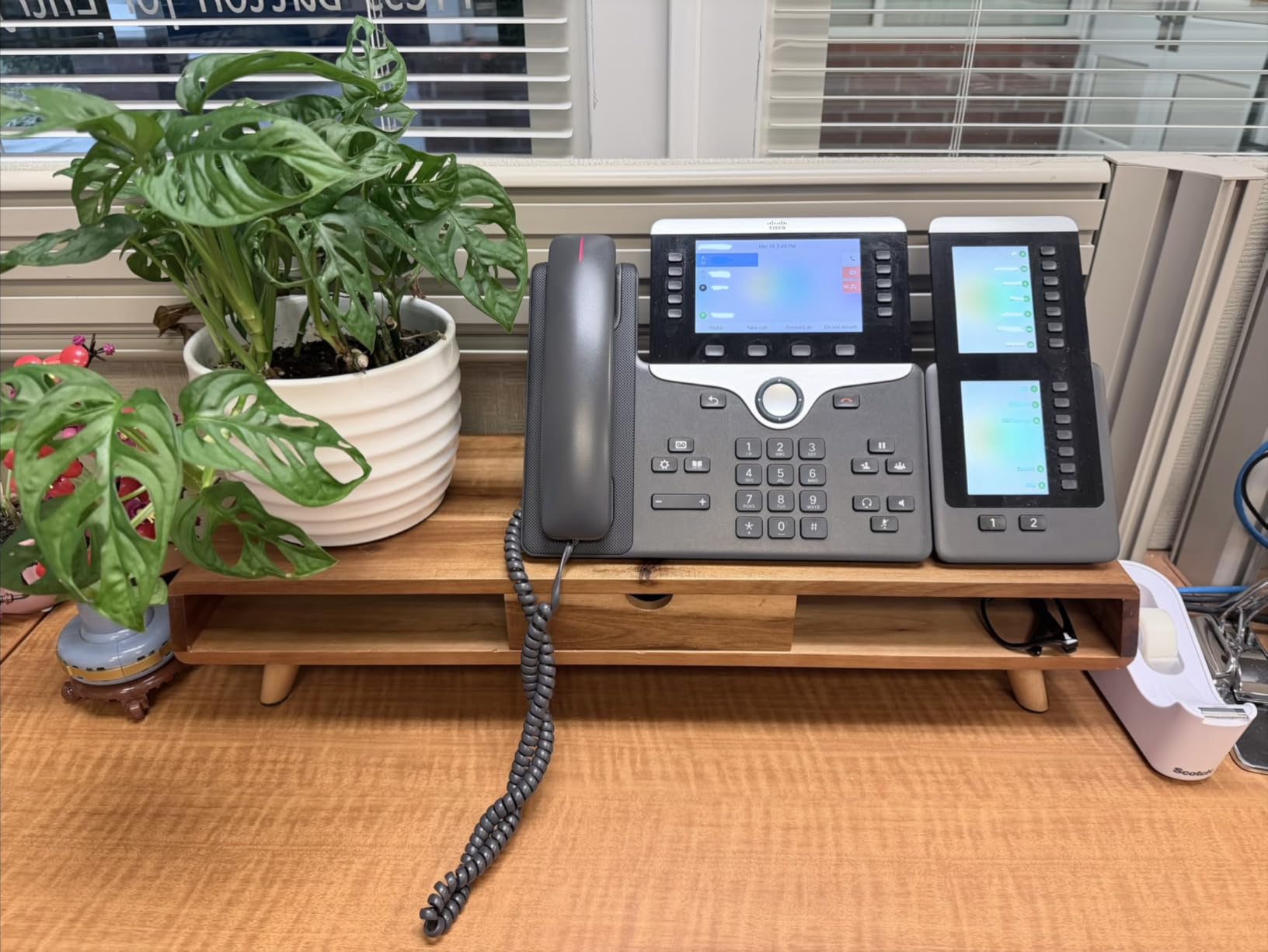 TINAMO Acacia Wood Monitor Stand with Drawer - Wooden Monitor Riser for Desk customer photo 1