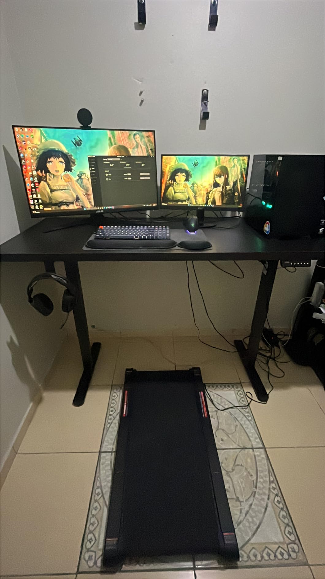 HUANUO Standing Desk Frame with 220lbs Powerful Brushless Motor, Thick T-Shaped Adjustable Desk Legs Made of Automotive-Grade Steel, for Max 75