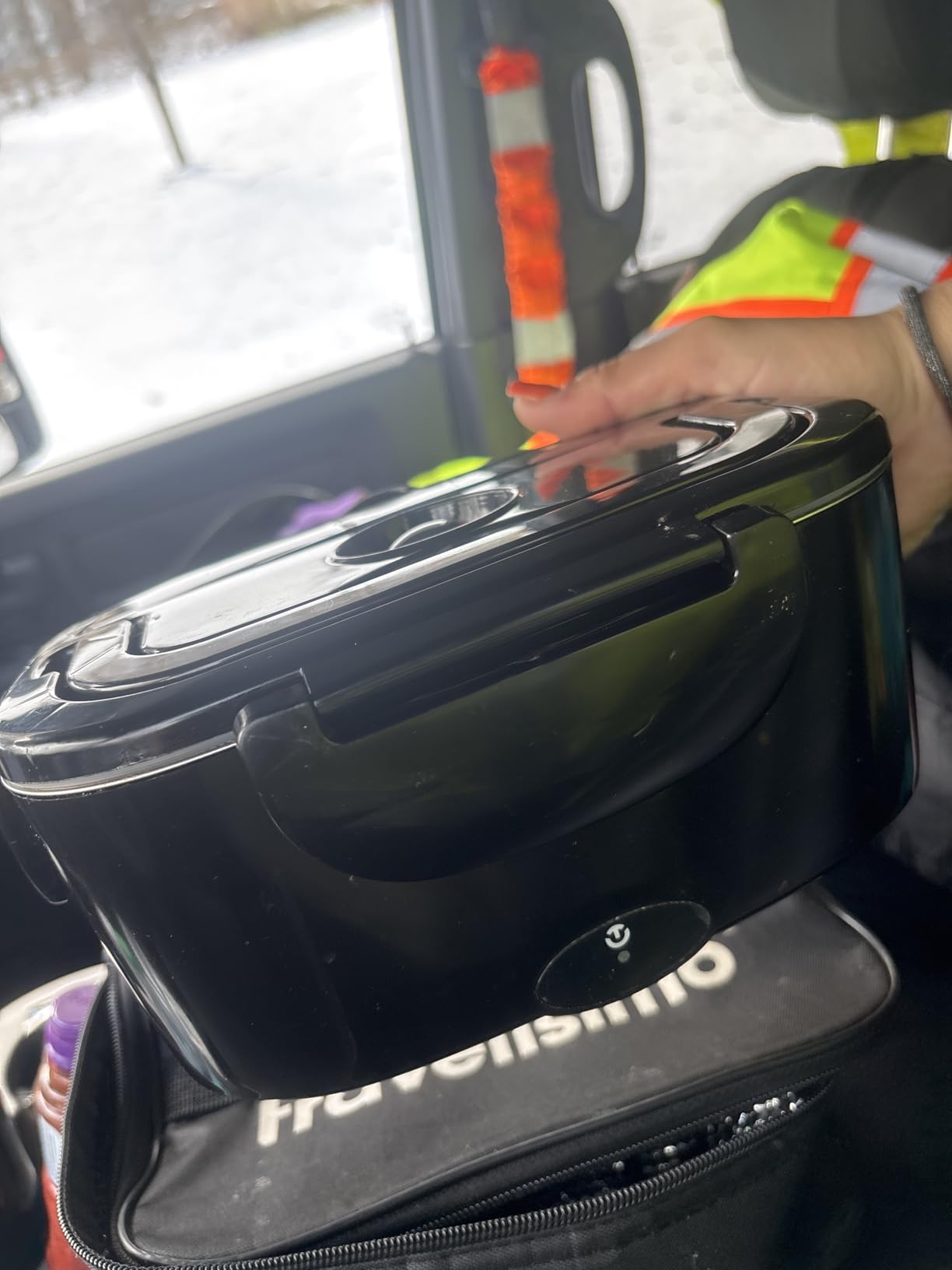 TRAVELISIMO Electric Lunch Box for Adults 100W Heated Lunch Box For Men 1.5L Stainless Steel Portable Food Warmer, 12/24/110V for Travel & Work, Loncheras Electricas Para Calentar almuerzo customer photo 1