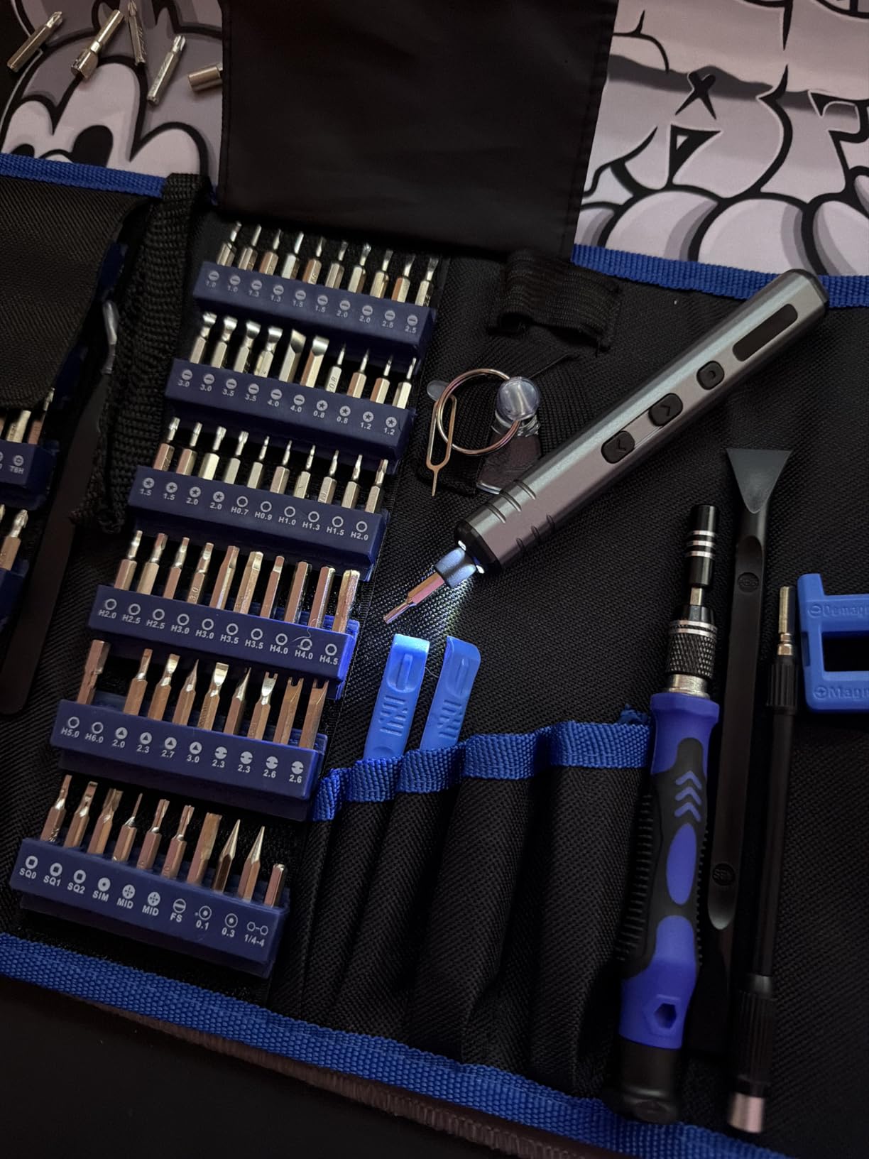 Mini Electric Screwdriver Set 140-IN-1: UnaMela Small Electric Screwdriver Cordless - 120 Precision Bits, 5 Torque Settings, LED Light, Magnetic Power Screwdriver Repair Tool Kit for PC RC Electronics customer photo 1