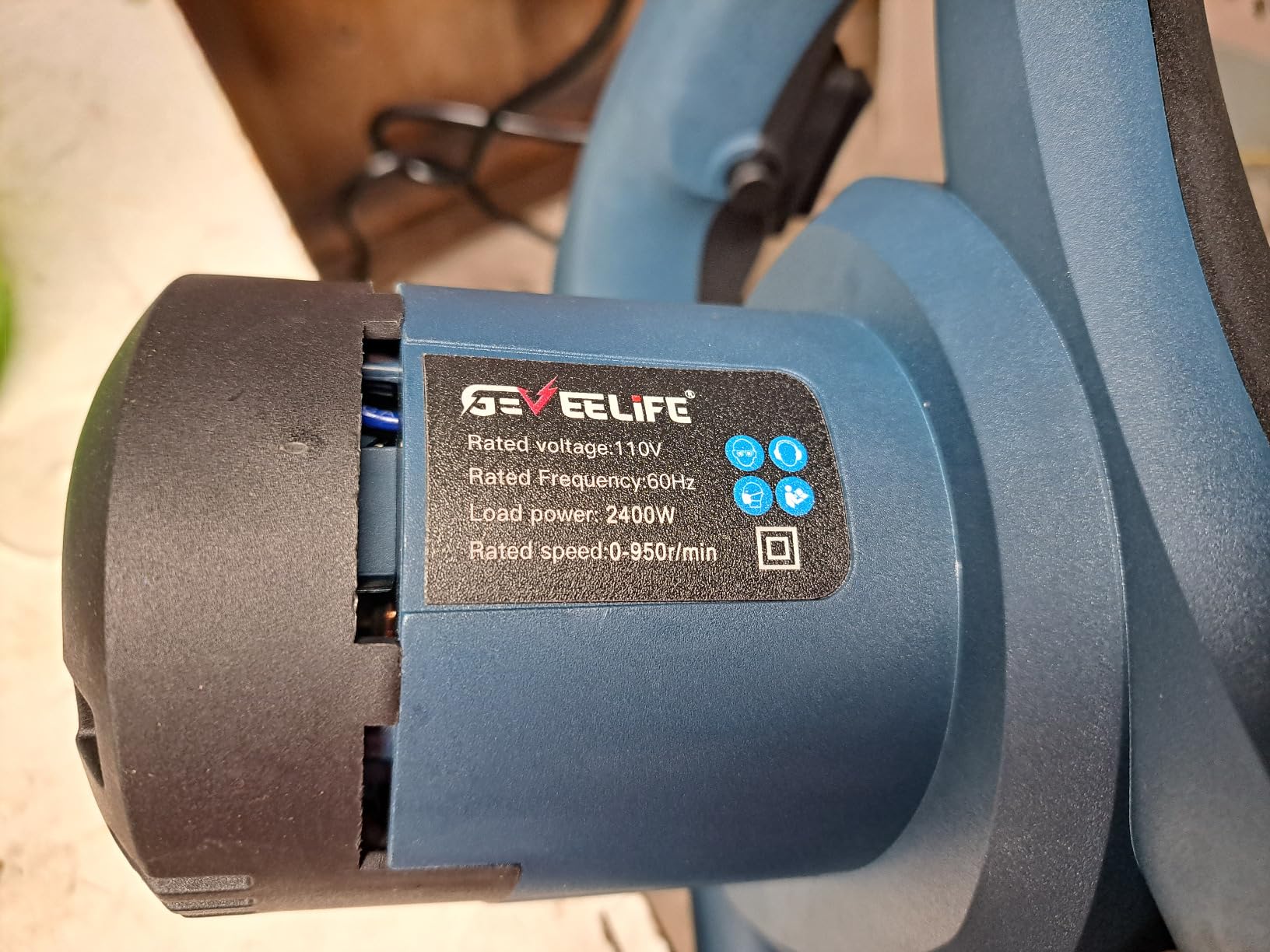 Geveelife Concrete Cement Electric Mixer Machine 2400W with 6 Adjustable Speed, Handheld Electric Cement Mixer for Drill for Mixing Mud, Cement, Mortar, Paint, Fodder, Blue customer photo 1