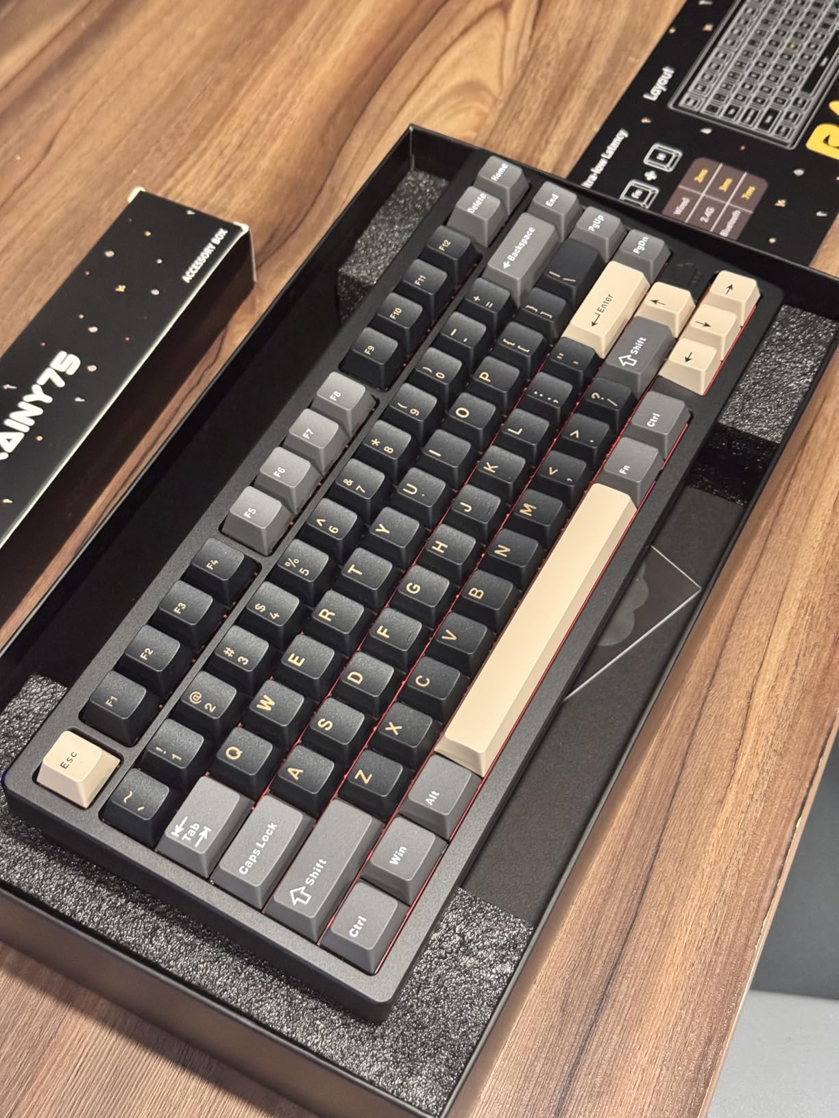 KEEBMONKEY WOBKEY Rainy 75 CNC Aluminum HMX/JWK/Cocoa Switches Triple-Mode Connectivity Mechanical Keyboard with Superior Acoustics, RGB/FR4/Silver SUS304/7000mAh/Cocoa Switch customer photo 2