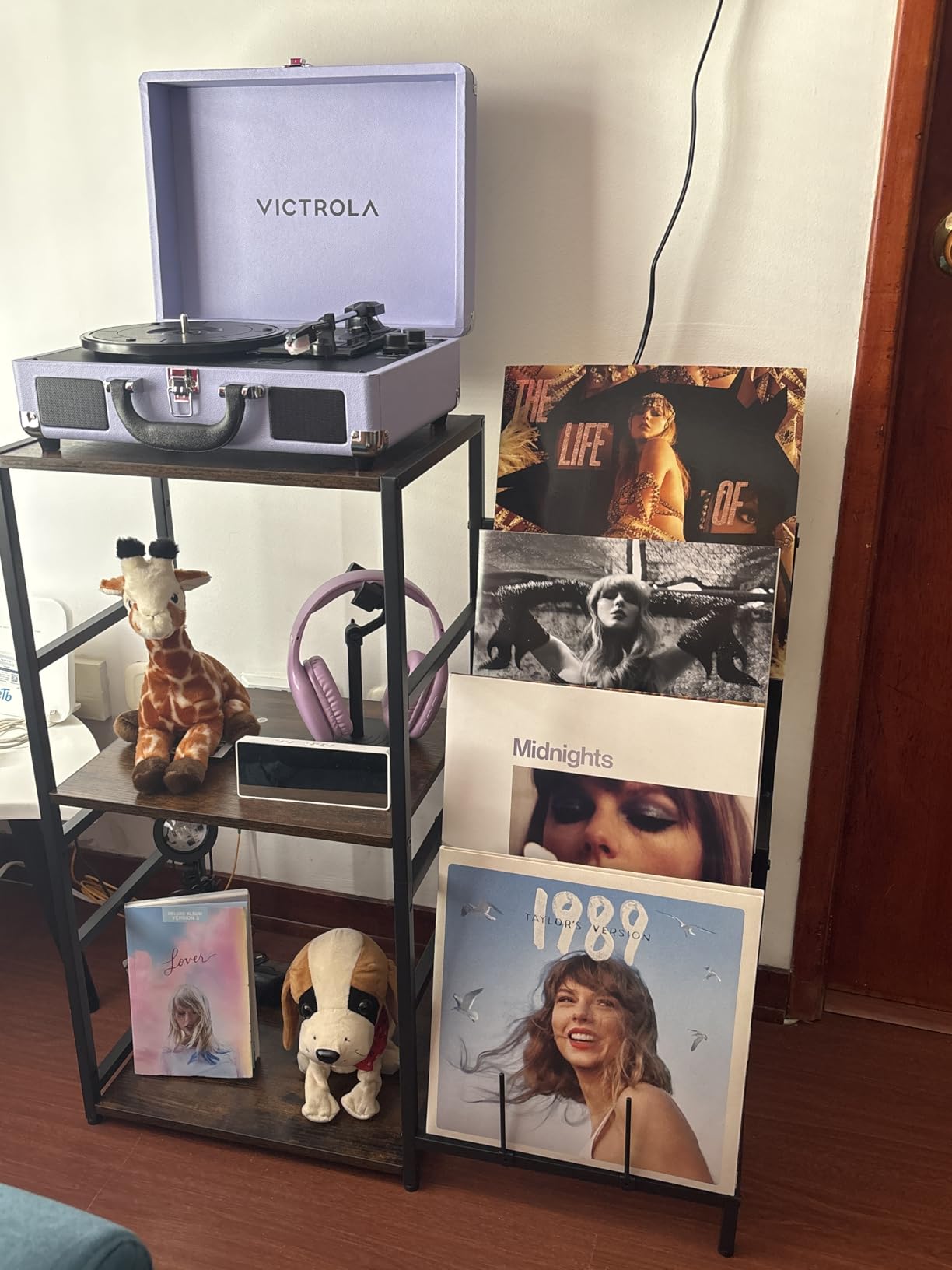 Record Player Stand, Turntable Stand with 4-Tier Vinyl Record Storage, Record Player Table Storage up to 200+ Albums, Record Player Cabinet with Vinyl Display Holder Shelf, vinyl Table for Living Room customer photo 1