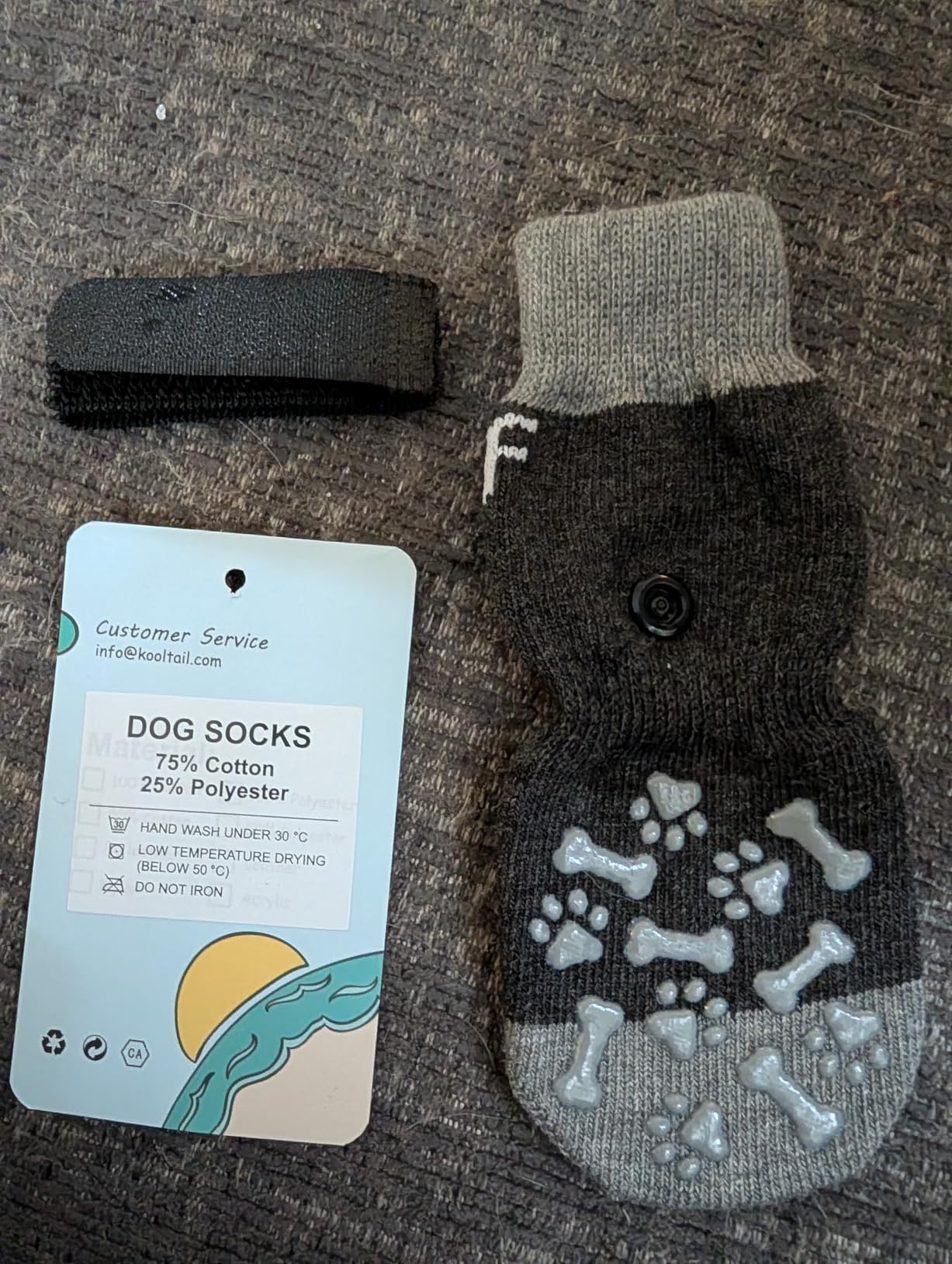 KOOLTAIL Dog Socks Shoes for Hot Pavement to Prevent Licking Paws, Winter Dog Boots&Paw Protector for Hardwood Floors Anti Slip,Traction Control Grip Booties for Small Medium Large Senior Dogs,Black M customer photo 1