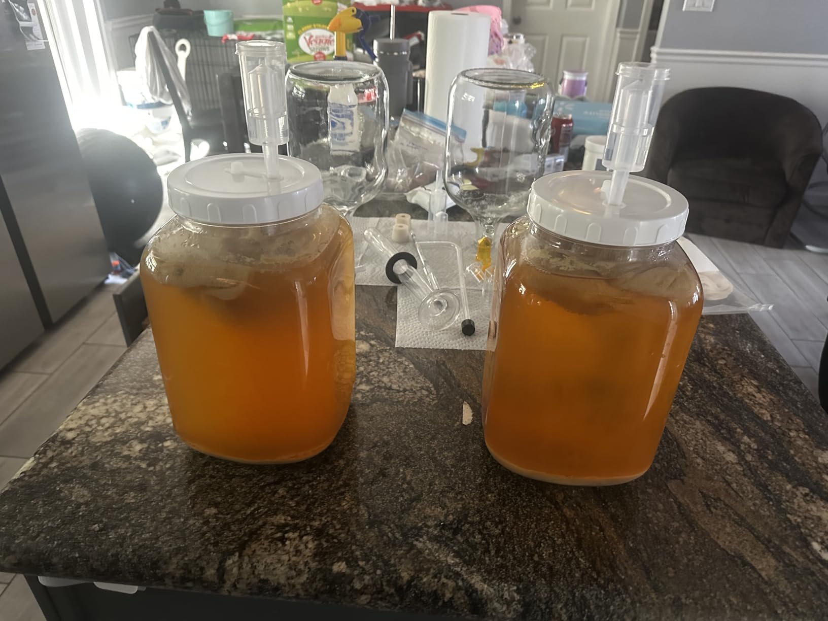 Folinstall 1.5 Gallon Large Fermentation Jars with 2 Airtight Lids and 3 Airlocks, Wide Mouth Glass Mason Jar (2 Pack) customer photo 2