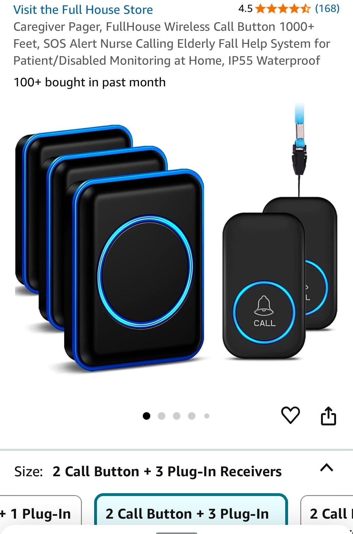 Caregiver Pager, FullHouse Wireless Call Button 1000+ Feet, SOS Alert Nurse Calling Elderly Fall Help System for Patient/Disabled Monitoring at Home, IP55 Waterproof customer photo 1