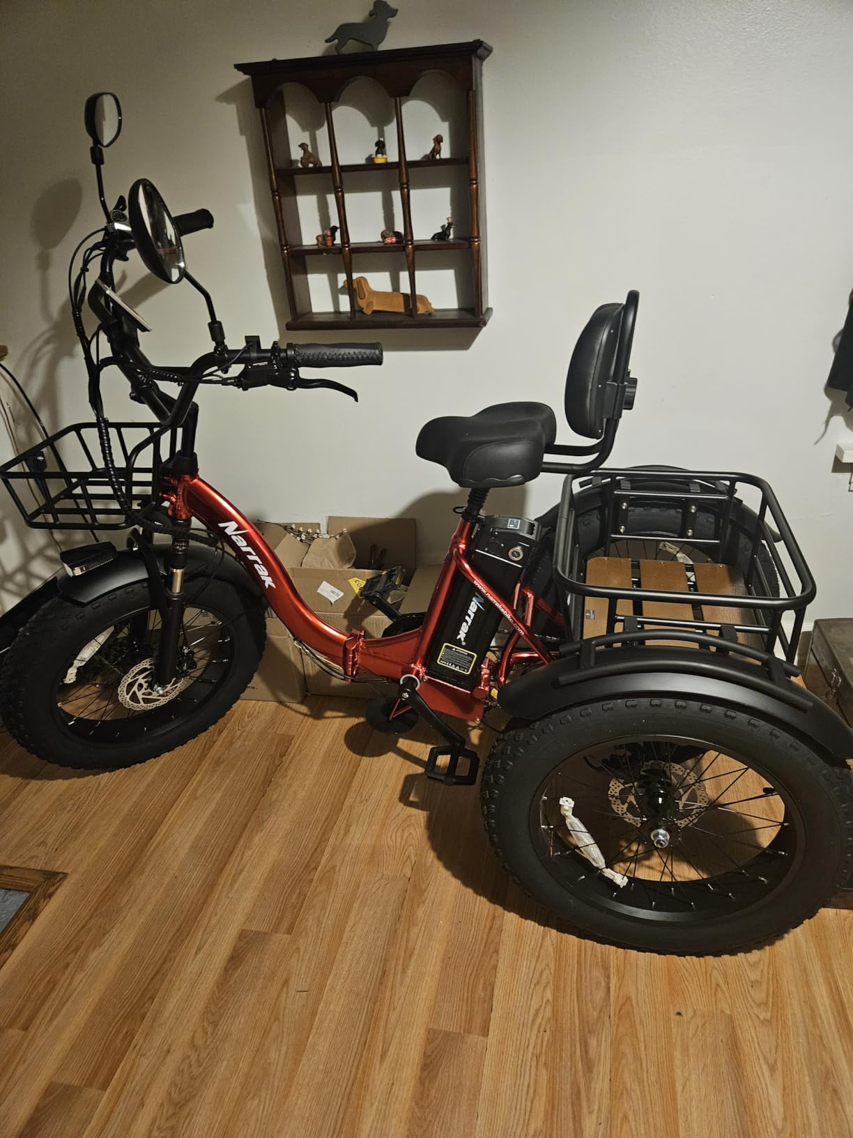 Electric Tricycle for Adults, Fat Tire Folding Electric Trike, 3 Wheels Electric Bicycle Bikes, Peak 1350W Step-Thru Etrike with Removable Battery and Large Basket customer photo 2