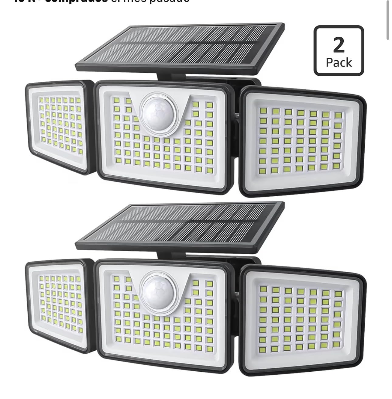 2500LM Solar Lights Outdoor with Motion Sensor,3 Head 270° Wide Angle Street Area Lights, IP65 Waterproof Security Lighting with 3 Modes(Non-Remote,2 Pcs) customer photo 1