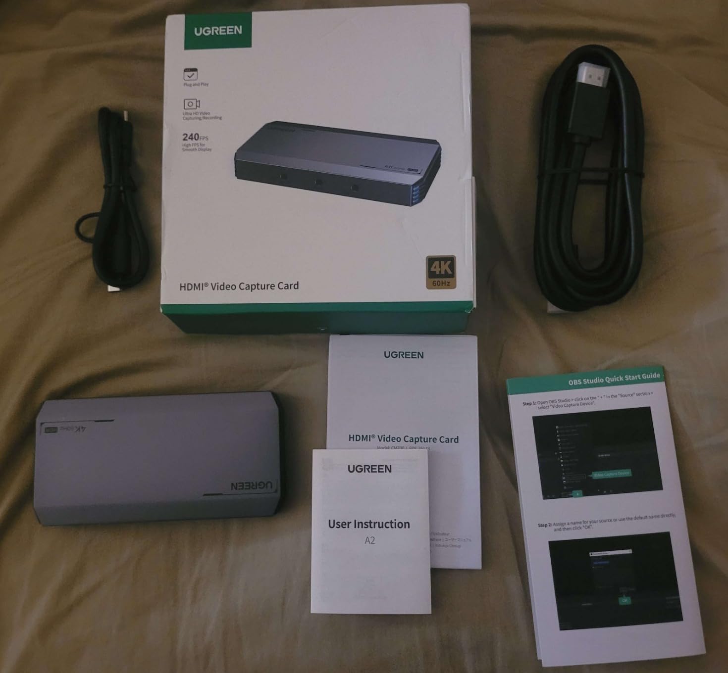 UGREEN 4K@60Hz Capture Card, Ultra HD HDMI Video Capture Card 1080P@240Hz USB 3.0 Ultra-Low Latency with VRR and HDR for Streaming, Gaming, Recording Compatible with iPad, Switch 2, PS5, Xbox, PC, Mac customer photo 1