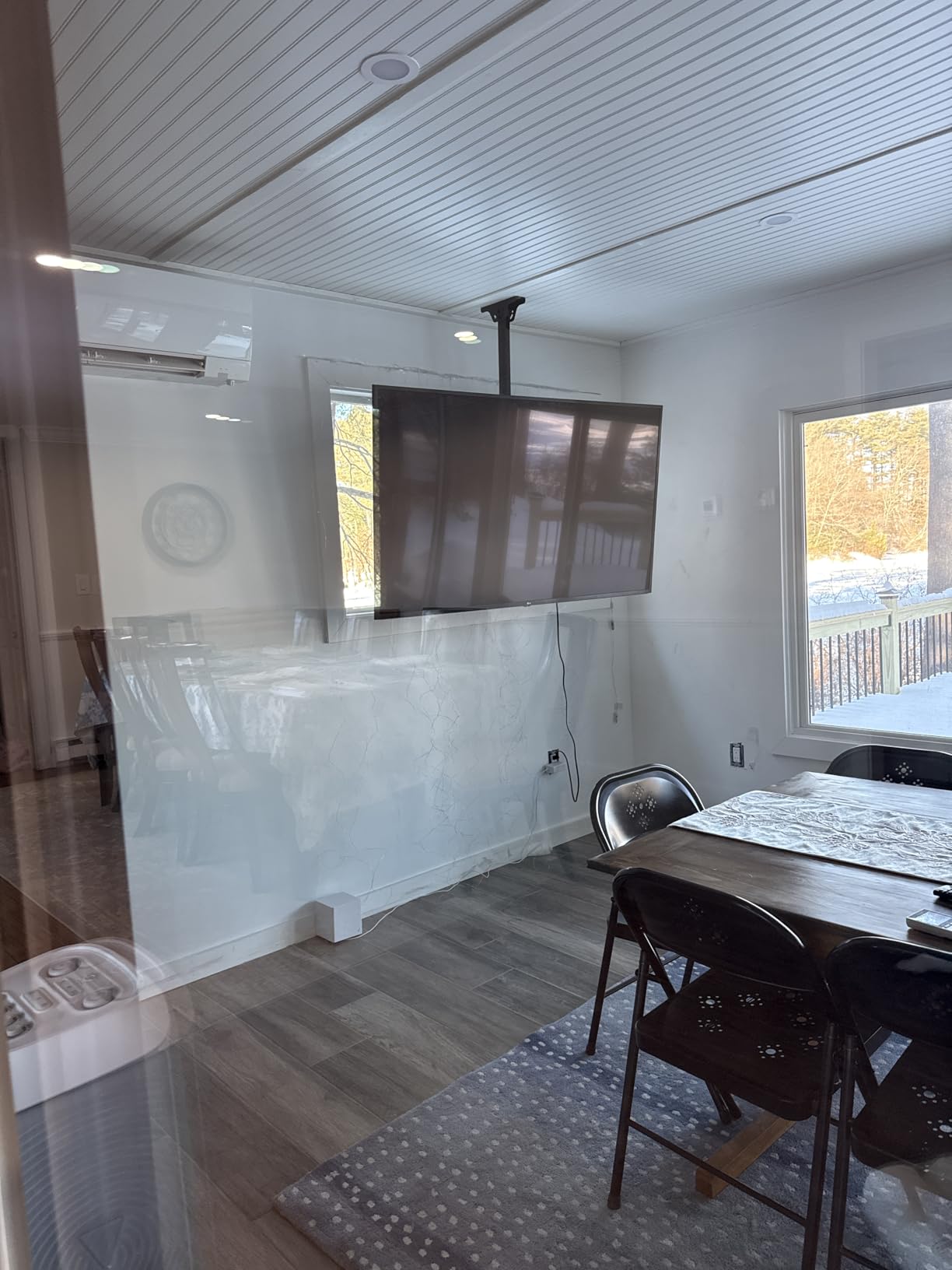 ELIVED Flip Down Ceiling TV Mount for Most 14-40 Inch TVs, Folding TV Mount for Flat and Pitched Roof, Height Adjustable Full Motion tv Bracket 360° Swivel, Max VESA 200x200mm, up to 22 Lbs, YD3030 customer photo 1