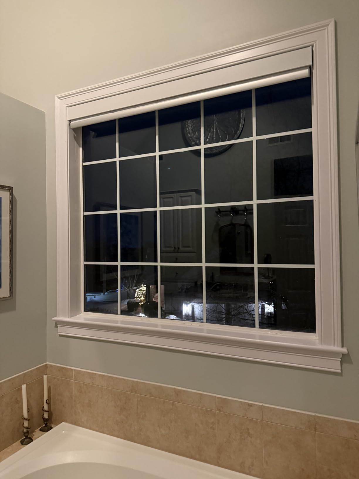 Motorized Roller Shade, 100% Blackout Smart Window Blinds Work with Homekit, Alexa, Google Home, Remote Control, Electric Blinds with USB/Solar Panel,Dark Eclipse Black customer photo 2