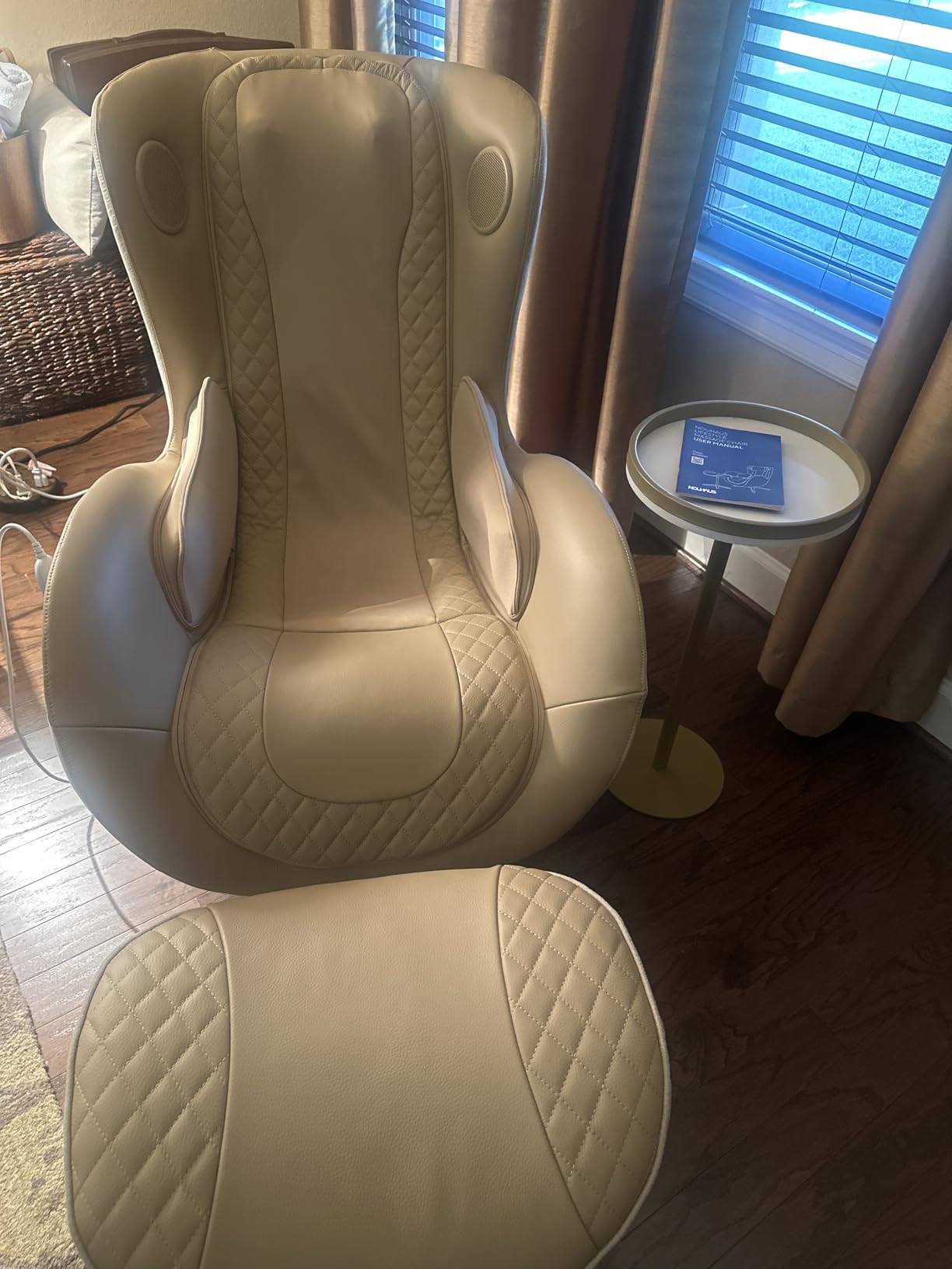 Nouhaus Classic Massage Chair with Ottoman - Caramel Leather Recliner with Percussive Shiatsu Massager, Built-in Speaker & Full Body Spot Massage - Ultimate Comfort for Home & Office customer photo 1