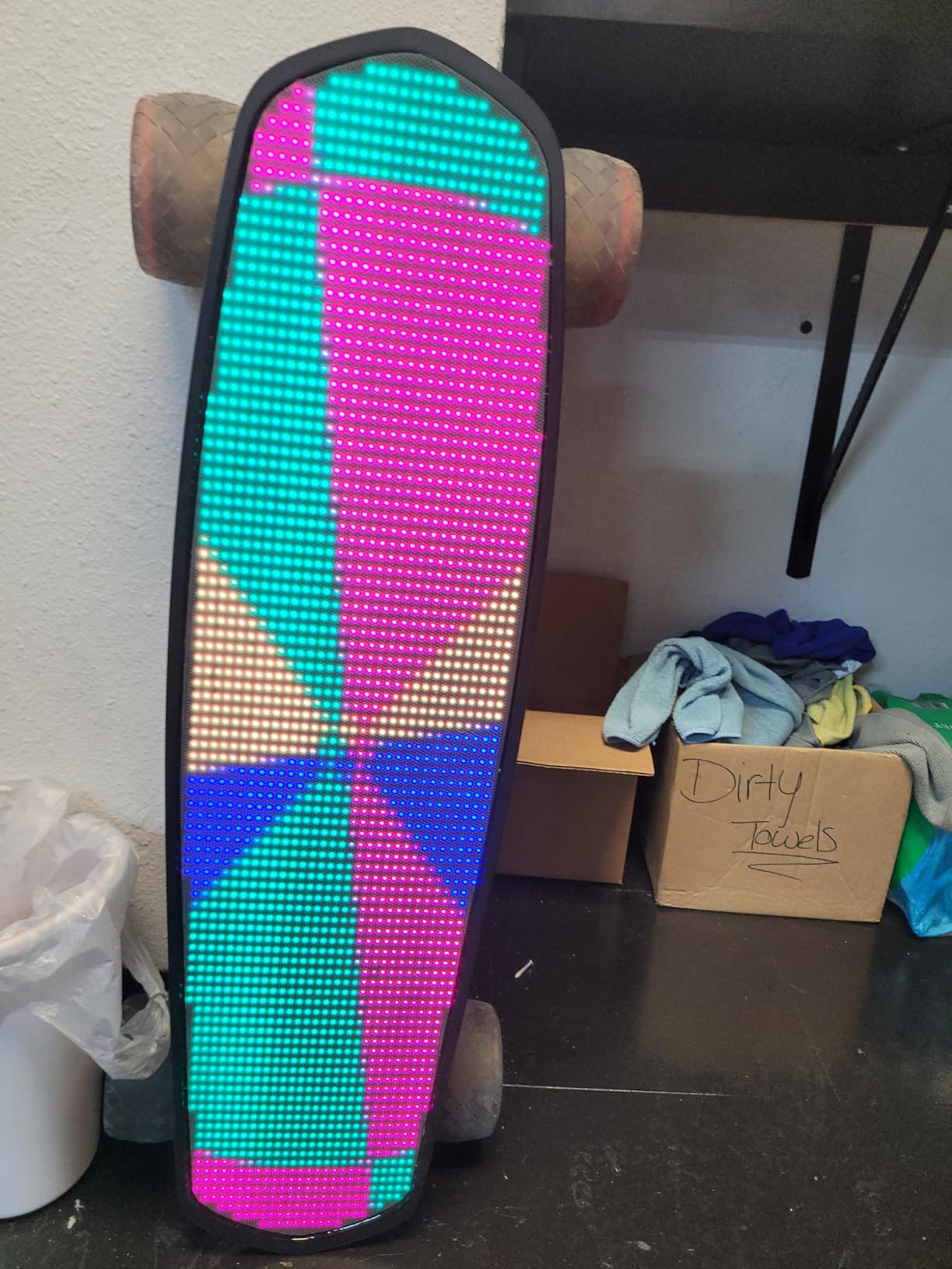LED Electric Skateboard with Remote, Dual 600W Motors, Swappable Battery, Up to 28 MPH, 12-25 Miles Range, 4 Speed Modes, Electric Longboard for Adults & Beginners (Pixel Rider/Pixel Mini) customer photo 1