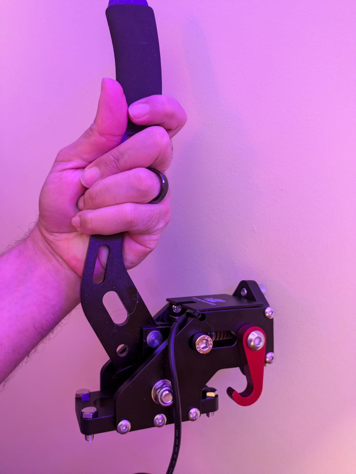 ZHSYMX USB Handbrake for 16Bit SIM PC Racing Games, Compatible with G27 G29 G920 G923 T500 T300 Simulate Linear Handbrake (Only PC System) Black customer photo 2