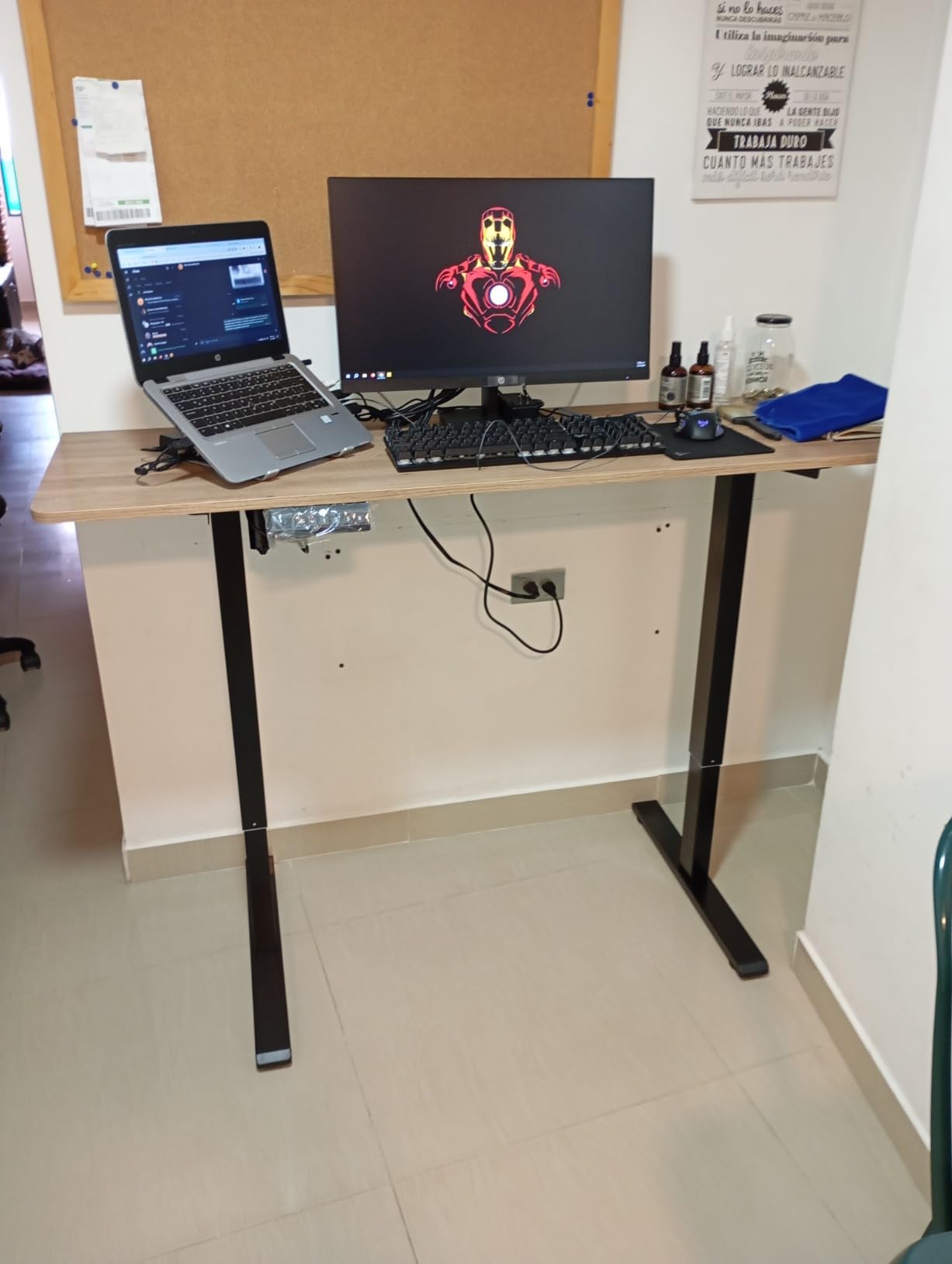 Electric Standing Desk Frame Workstation, Memory Controller Height Adjustment, Up to 47.2in, Ergonomic Stand Up Desk Base for Home and Office, Black Frame Only customer photo 2