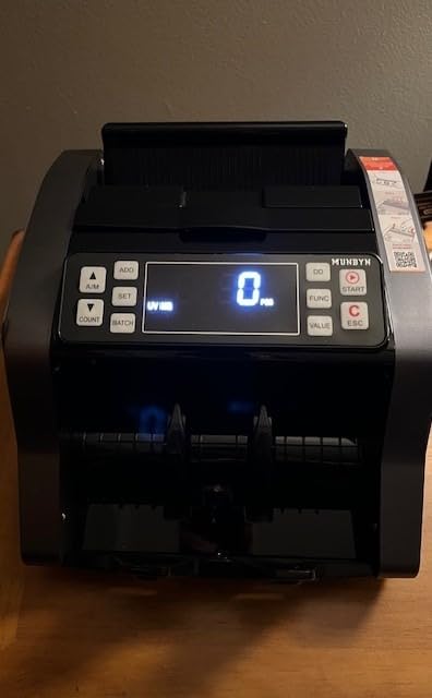 MUNBYN IMC20 Money Counter Machine with Value Count, UV/MG/IR/MT Counterfeit Detection for Dollar/Euro Bill Counter, Add/Batch/Value Mode Cash Counter, LED External Display, 2Y Protection customer photo 1