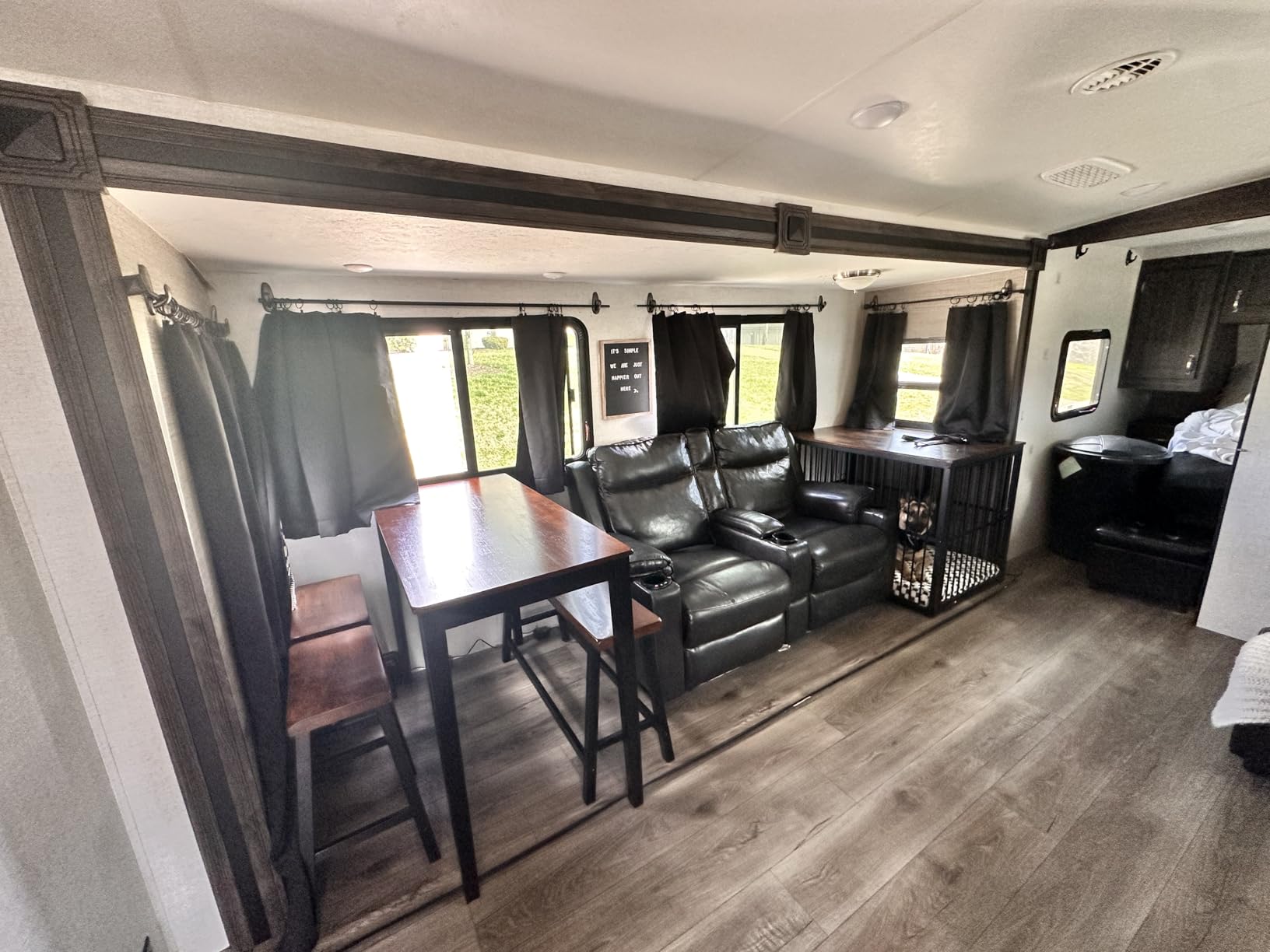 Lyromix 48 inch XXL Dog Crate Furniture with 3 Doors, Wooden Crate End Table Heavy Duty Indoor Combination Cage for Medium to Large Dogs, Multiple Units Can be Combined customer photo 1