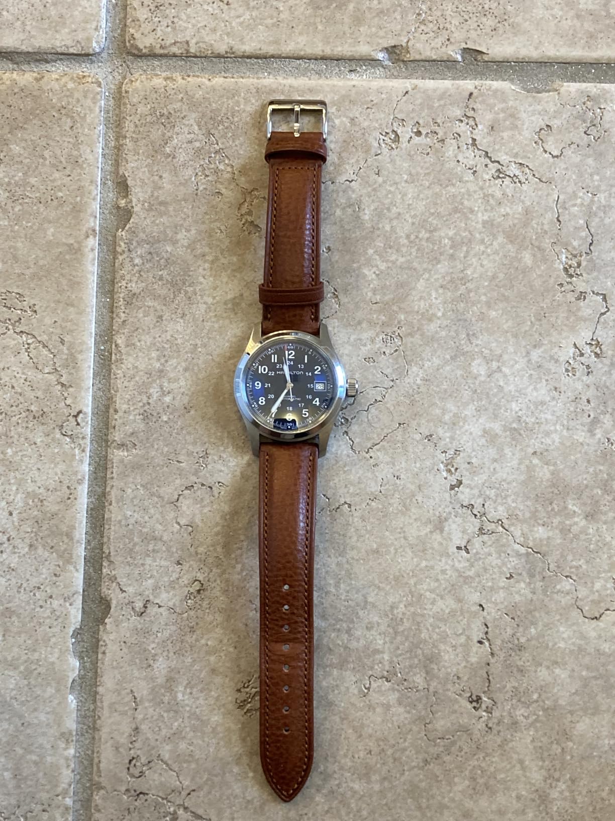 Getalia Italian Leather Watch Band Tuscany Natural Vegetable-Tanned Full Grain Genuine Leather, Quick Release Replacement Watch Straps customer photo 2