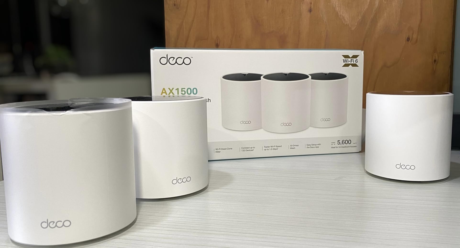 TP-Link Deco X15 Dual-Band AX1500 WiFi 6 Mesh Wi-Fi System - Replaces Routers and Extenders, Covers up to 5,600 sq.ft, 2 Gigabit Ports per Unit, Supports Ethernet Backhaul, 3-Pack customer photo 1