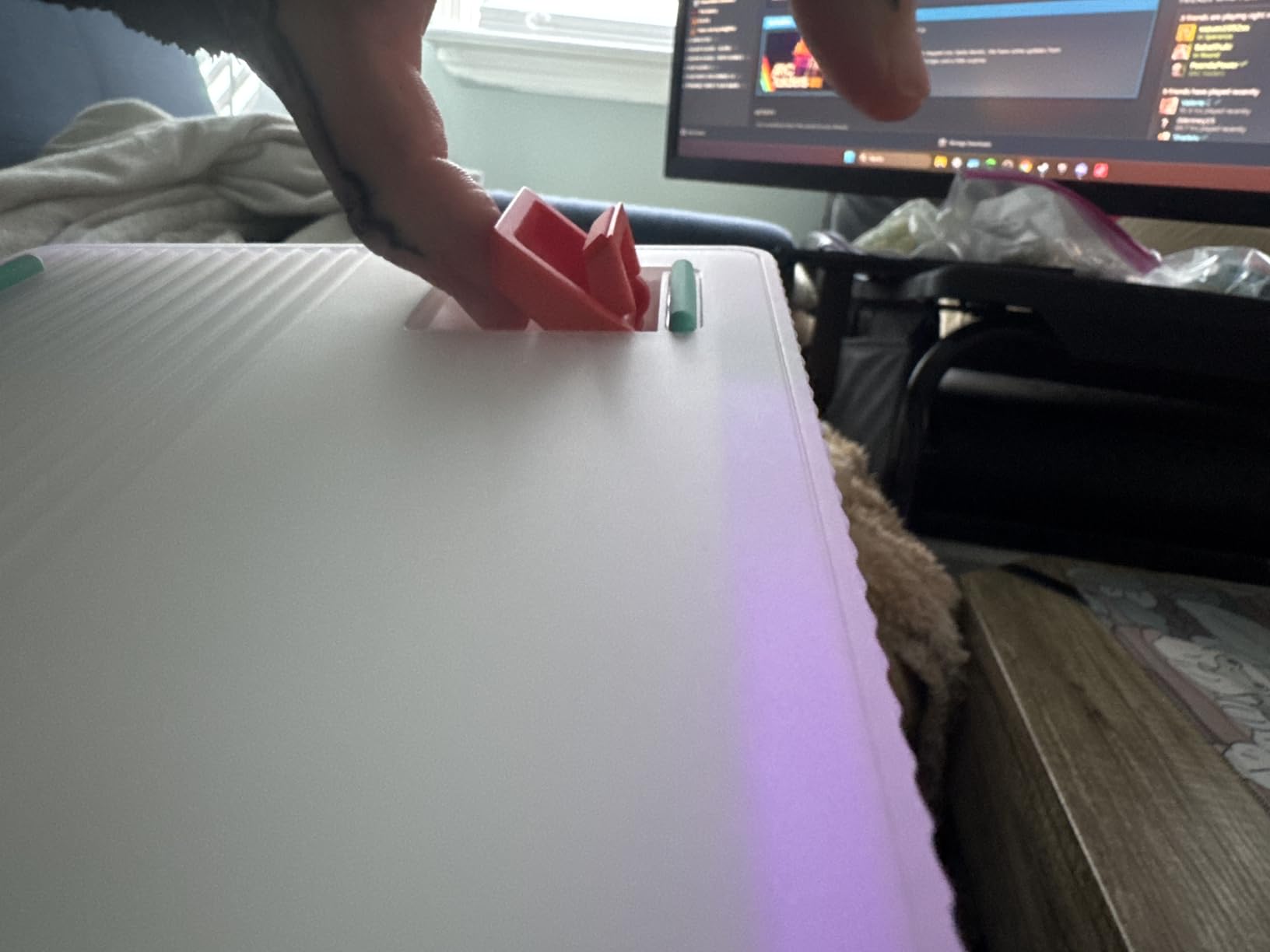 nuphy Halo96 V2 Wireless Keyboard,Gasket Structure,96% Hot Swappable Gaming Keyboard, 99 Kyes RGB Backlit Mechanical Keyboard, Support QMK/VIA,Bluetooth/USB-C/2.4GHz-Green,Mint Switches (37gf) customer photo 1