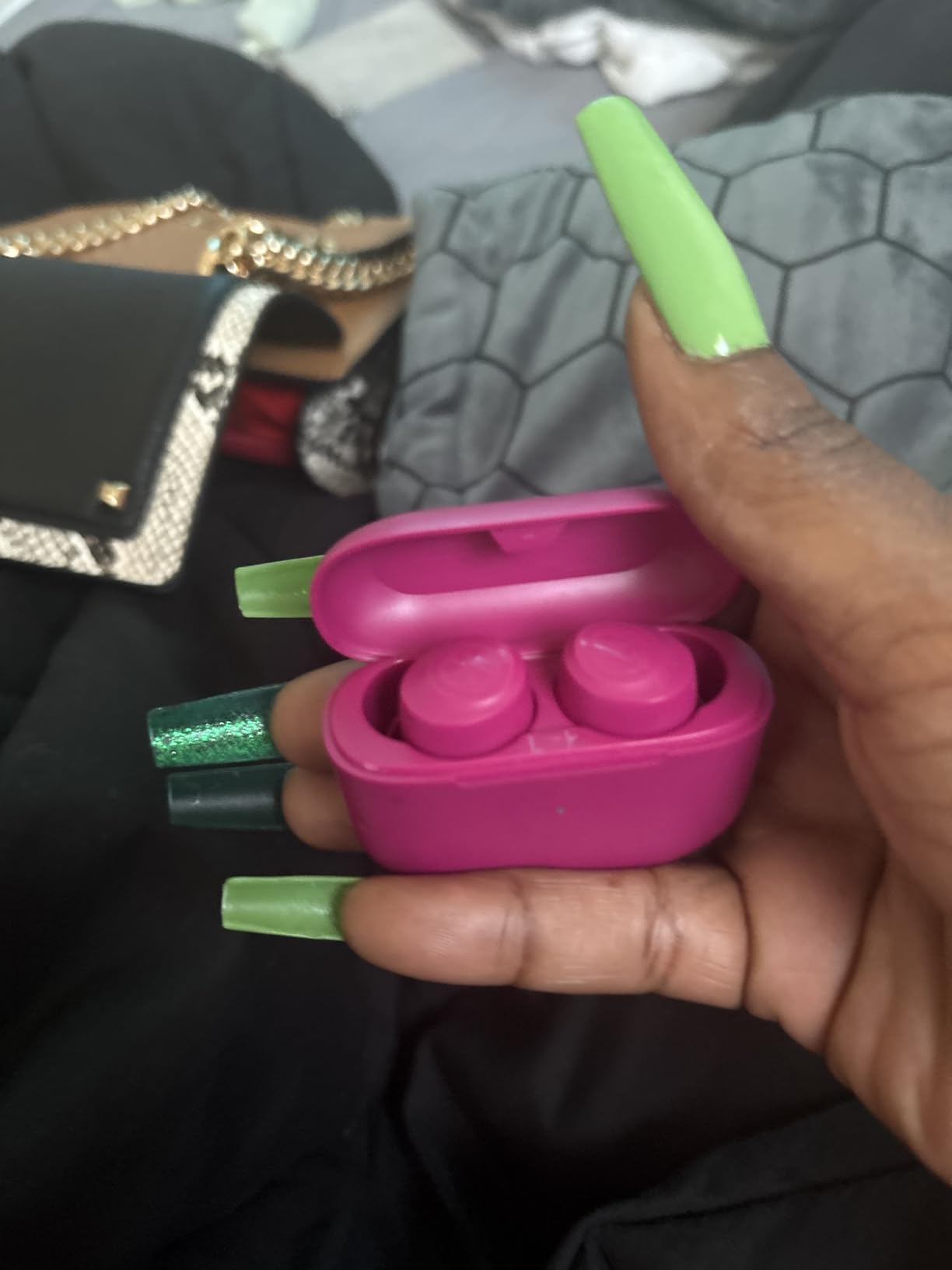 JLab Go Air Pop+ True Wireless Earbuds, in Ear Headphones, Bluetooth Earphones, 35H Playtime Ear Buds, Bluetooth Earbuds with Microphone, USB-C Charging Case, Dual Connect, EQ3 Sound, Dark Pink customer photo 1