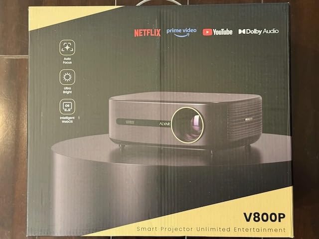 [2500 ANSI & 30W Speakers] Alvar 4K Support Projector with WiFi 6 and Bluetooth, dbx-tv Sound, Built in Netflix App & Dolby Audio Outdoor Proyector, Auto Focus & Keystone Native 1080P Smart Projector customer photo 1