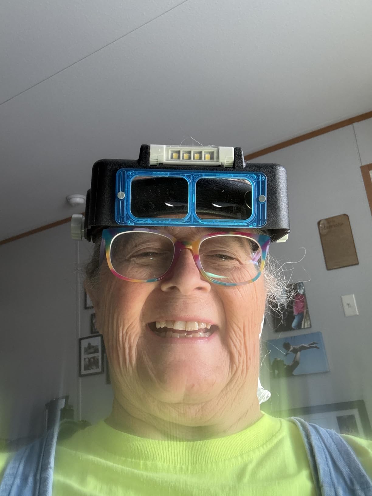 YOCTOSUN Magnifying Glasses with Light for Close Work, Rechargeable Headband Magnifier with 4 Lenses 1.5X-3.5X, Hands Free Magnifying Glass Visor for Jewelers, Crafts, Hobby customer photo 1