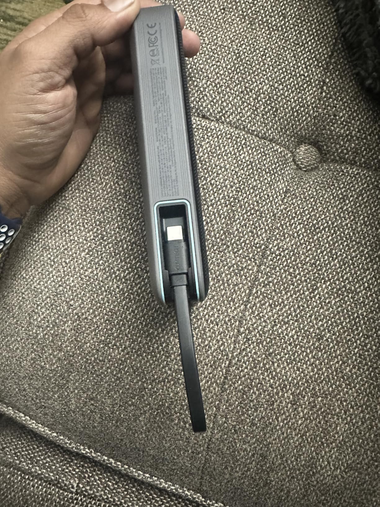 CUKTECH 45W Power Bank 20000mAh, Portable Travel Charger Built-in USB C Cable, Fast Charging Battery Pack for iPhone 16/15/14/13, iPad, Samsung Galaxy, Google Pixel, Android and More (Gray) customer photo 1