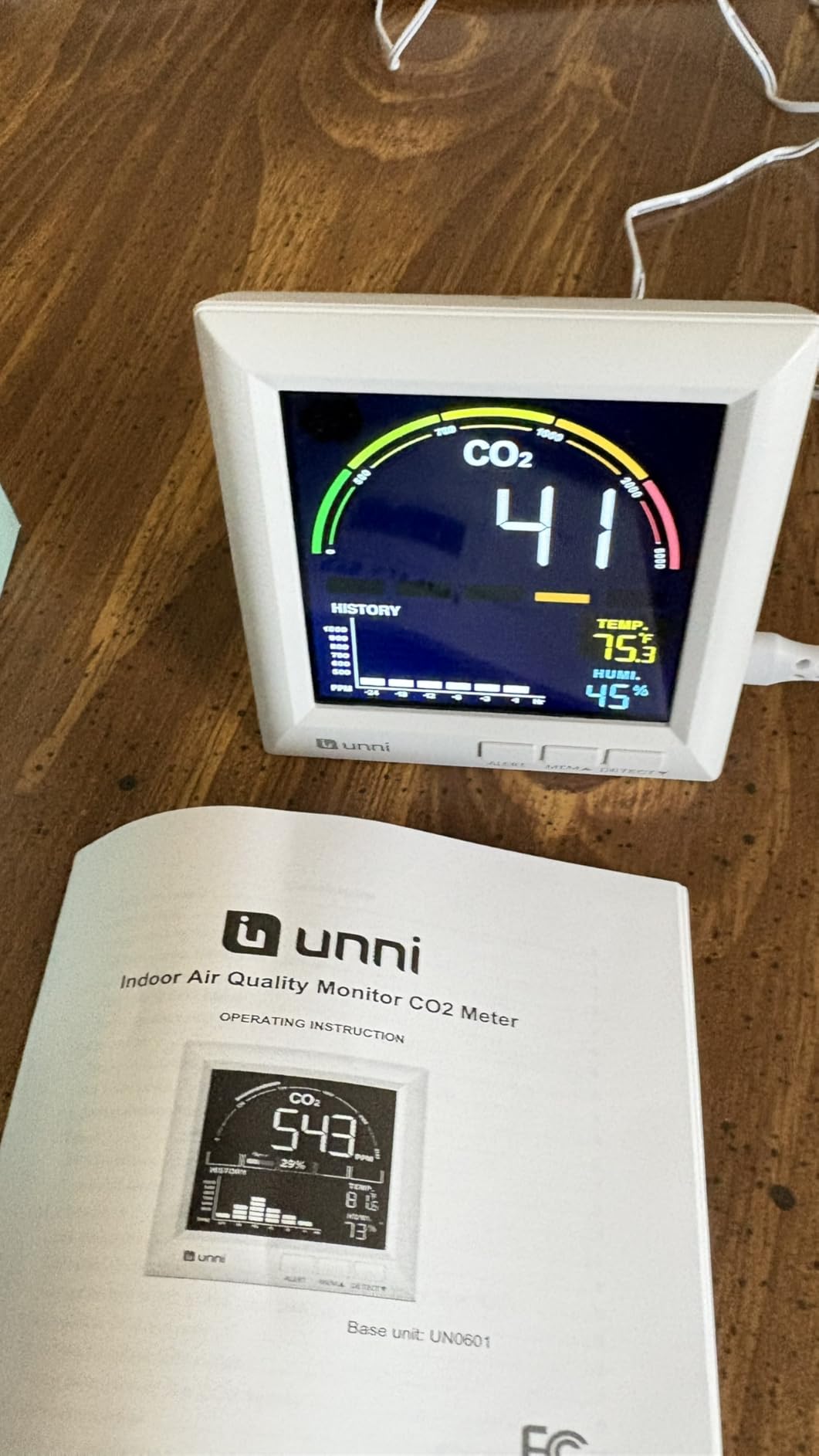 CO2 Monitor Carbon Dioxide Detector for Home, 3 Adjustable Volume for Alerts & 3 Adjustable Backlight, Photoacoustic Sensor for Temperature Humidity & Indoor Air Quality Monitor customer photo 2