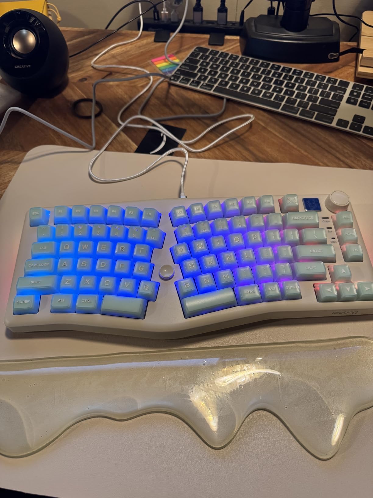 CORBOBO x LEOBOG A75 Alice Ergonomic Keyboard, Wireless Mechanical Gaming Keyboard Tri-Mode BT5.0/2.4G/Wired with Joystick and Knob, 75% Layout RGB Backlit Hot Swappable Linear Switches for Win customer photo 2