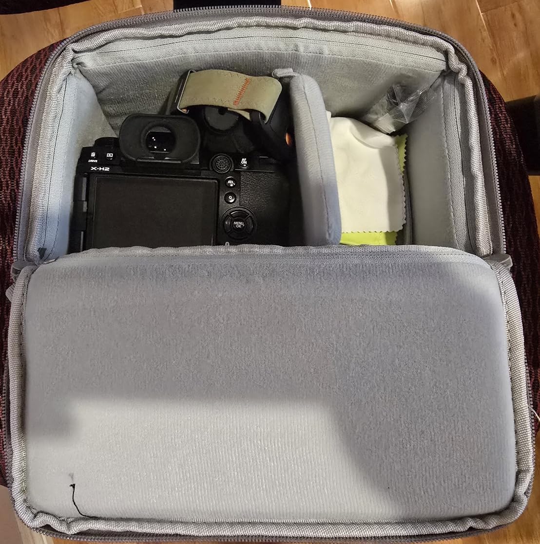 Camera Insert Bag,Shockproof &Pressure-proof Dual Opening Camera Lens Cube Case Bag,Digital DSLR SLR Mirrorless Cameras Accessories Storage Pouch Compatible for Canon,Nikon,Sony,Panasonic (S) customer photo 1