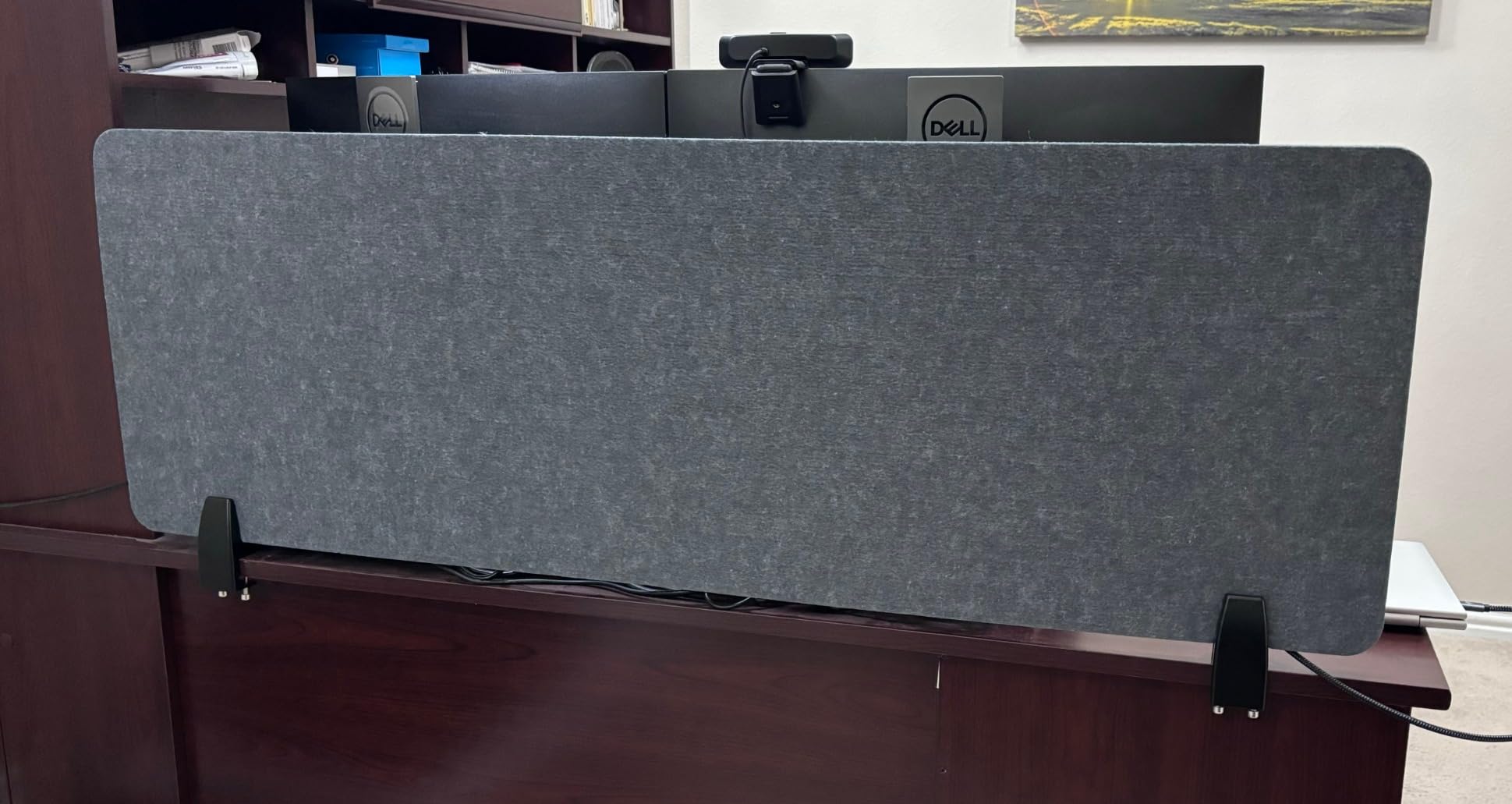 Wesiti 2 Pcs Acoustic Desk Divider Noise Reducing Desk Privacy Panel for Student Table Standing Sound Proof Divider (Black, 47.24 x 15.75 Inches) customer photo 2