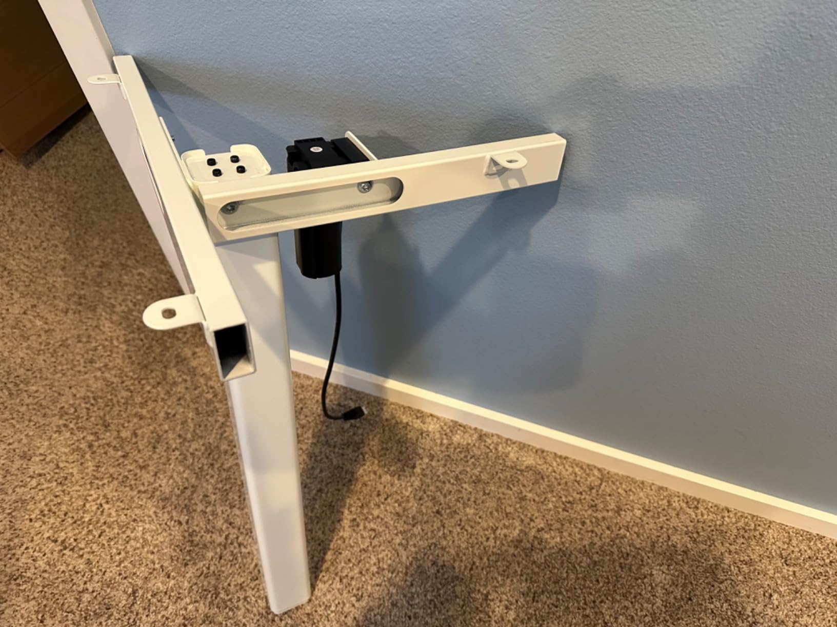 Claiks L Shaped Standing Desk Adjustable Height, Dual Motor Electric Corner Standing Desk, 63x55 inch with Splice Board, Bamboo customer photo 2