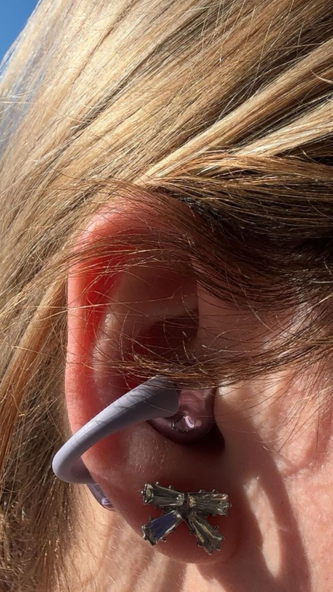 King Lucky Clip-On Earbuds Gen 3, Open-Ear Wireless Bluetooth 6.0 Headphones with Mic, Secure Fit for Small Ears & Glasses Wearers, 50H Playtime, ENC, IPX5 Waterproof Sport Ear Buds (Purple) customer photo 2