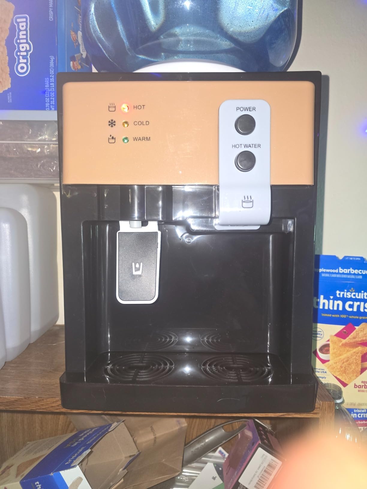 Housiwill Countertop Water Dispenser, Top Loading Water Cooler for 1.2 to 5 Gallon, 3 Temperature Settings Room Temperature Water Cold Hot Water Dispenser, Suitable for Home, Office, Dorm Bedside Use customer photo 2