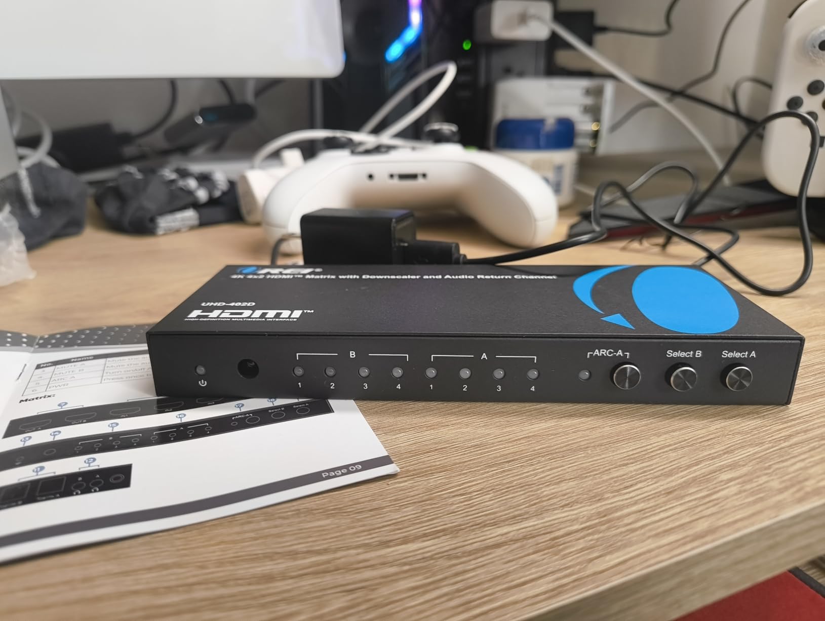 OREI 4K HDMI Matrix Switch with Downscaler & ARC - 4x2 HDMI Matrix Switch 4K, HDMI 2.0, HDCP 2.2, 18Gbps, 4K@60Hz HDR, Dual Audio Extraction (Optical & 3.5mm), IR Remote (UHD-402D) customer photo 2