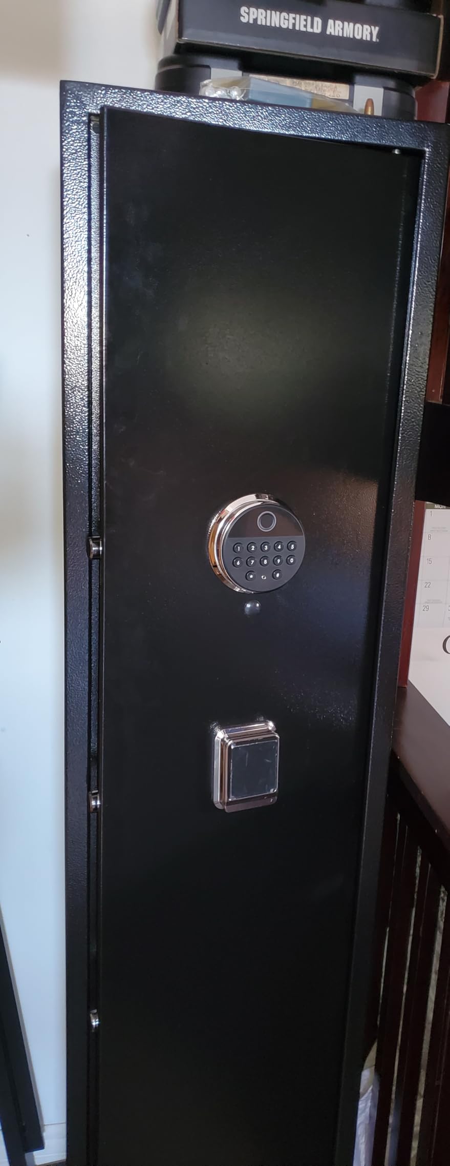 [No Assembly Required]8-12 Fingerprint Gun Safe for Rifles and Pistols,Gun Safes for Rifle and Password Lock, Gun Cabinet for Home with Adjustable Shelves, Biometric Heavy Duty Long Gun Safe,57