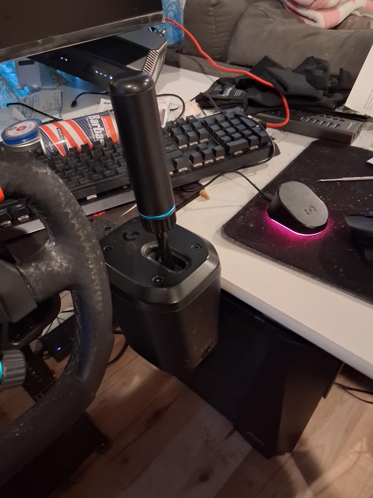 Logitech G RS Shifter & Handbrake with easy mode switching, height-adjustable handle, & included table clamp for RS & PRO Series - PlayStation, Xbox, & PC sim racing units customer photo 2