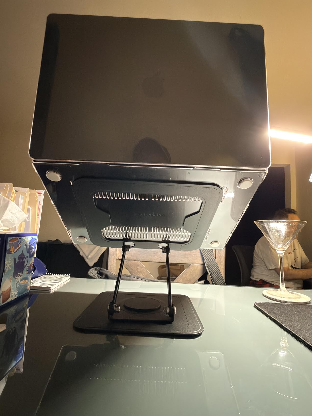 Adjustable Laptop Stand, Computer Stand with 360 Rotating Base, Ergonomic Laptop Riser Mount for Desk Foldable Protable Computer Desk Fits with MacBook Pro Air (10-16