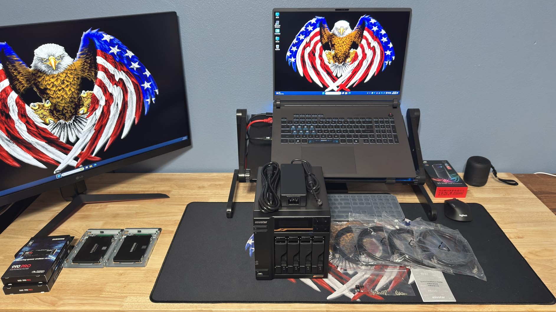 Asustor Lockerstor 4 Gen3 AS6804T, 4 Bay NAS, AMD Ryzen Quad-Core 2.3GHz, 16GB ECC DDR5, 4 M.2 NVMe Slots, Dual 5GbE & 10GbE Port, Network Attached Storage for Video & Content Creators (Diskless) customer photo 1