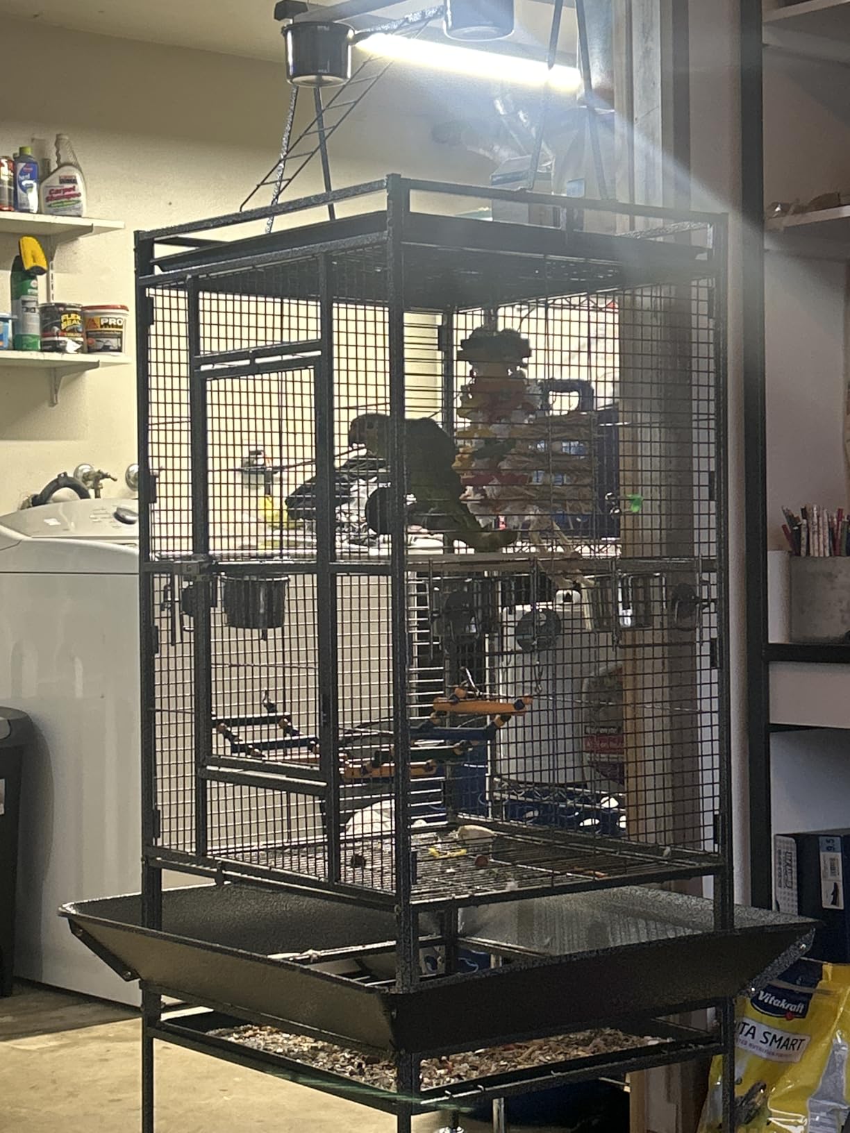 HSM 68 Inch Wrought Iron Large Bird Flight Cage with Rolling Stand for African Grey Parrot Cockatiel Sun Parakeet Conure Lovebird customer photo 1
