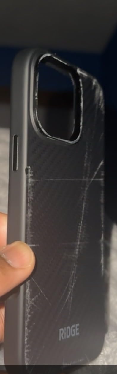 Ridge Case Compatible with iPhone 16 PRO - Compatible with MAGSAFE & Wireless Charging, Aluminum Control Buttons, Dual-Layer Construction, TPU Bumper with Drop Protection (Carbon) customer photo 1