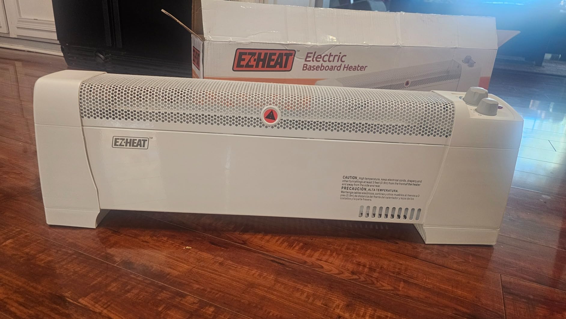 EZ-HEAT 1,500 Watt Baseboard Space Heater with Adjustable Thermostat, Dent-Proof End Panels, Overheat Protection, Tip-Over Switch, & Stay-Cool Body, CZ600 customer photo 1