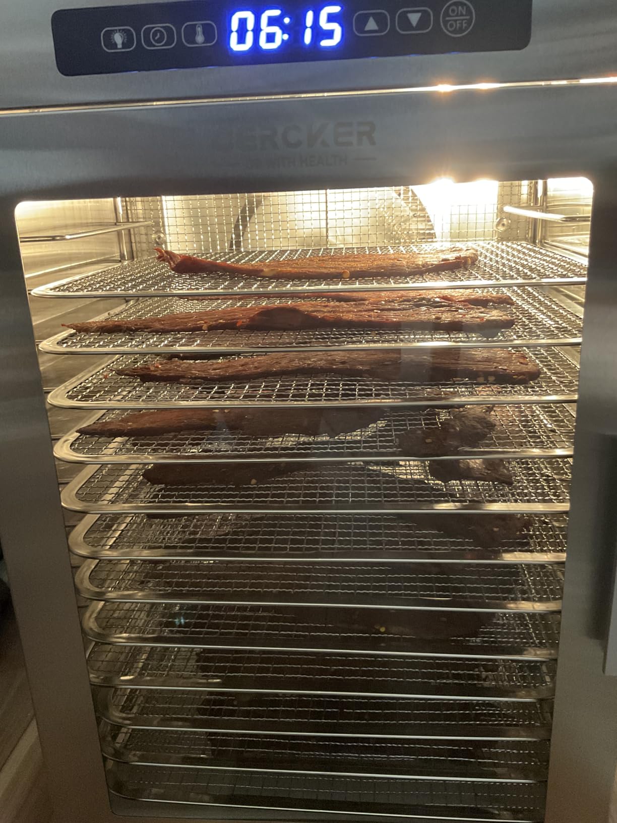 Commercial Food-Dehydrator Machine 14 Trays, 1200W Fruit Dehydrator, 11.98ft² Meat Dryer for Jerky, 190ºF Temperature Control, 24H Large Food Dryer for Beef customer photo 1