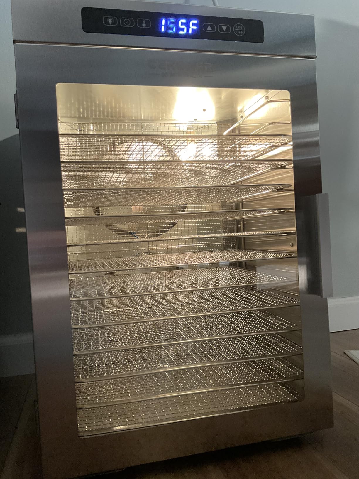 Commercial Food-Dehydrator Machine 14 Trays, 1200W Fruit Dehydrator, 11.98ft² Meat Dryer for Jerky, 190ºF Temperature Control, 24H Large Food Dryer for Beef customer photo 2