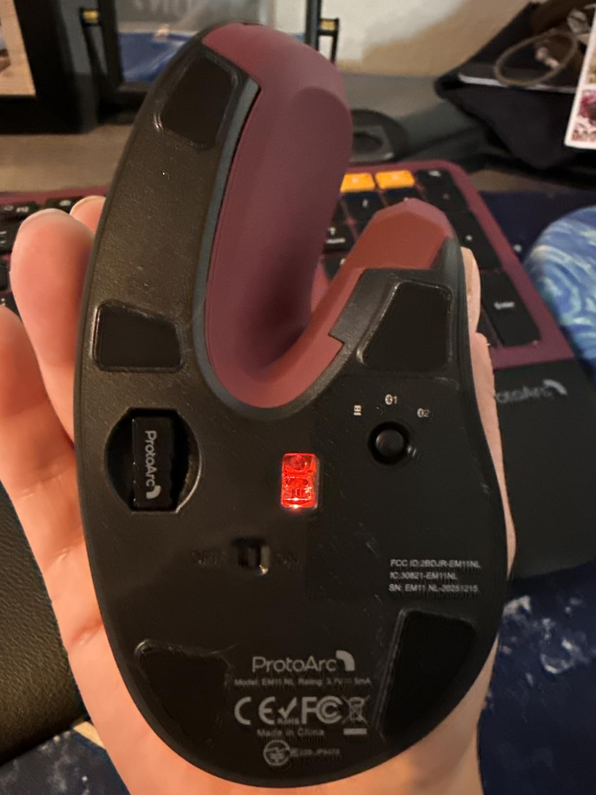 ProtoArc Backlit Bluetooth Ergonomic Keyboard, EK01 Plus Full Size Wireless Split Keyboard with Dual Bluetooth and USB, Cushioned Wrist Rest, Rechargeable, Compatible with Windows/Mac/Android, Blue customer photo 1